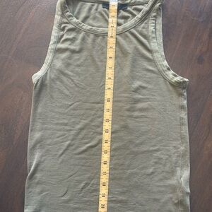 Olive green Ribbed Tank Top